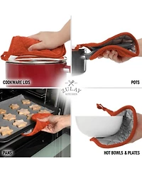 Washable Quilted Terry Cloth Potholder for Cooking and Baking (6 Pack)
