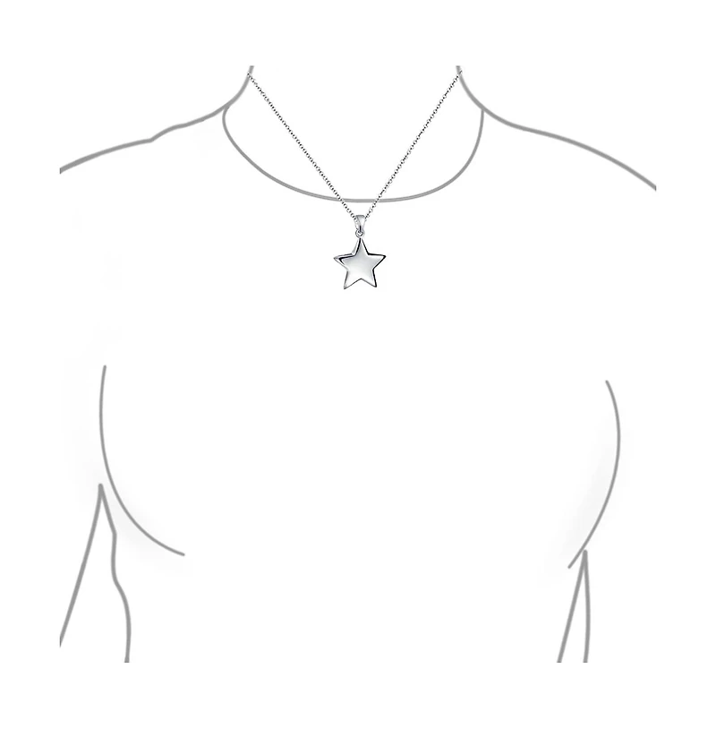 Bling Jewelry Minimalist American Usa Patriotic Celestial Rock Star Super Dangling Star Pendant Necklace Sterling Silver