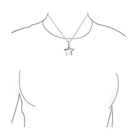 Bling Jewelry Minimalist American Usa Patriotic Celestial Rock Star Super Dangling Star Pendant Necklace Sterling Silver