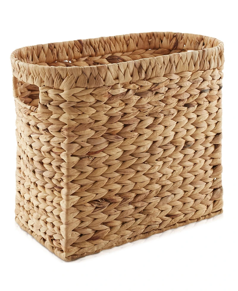 Casafield Magazine Holder Basket with Handles - Oval Seagrass Storage Bin for Bathroom, Home Office Natural