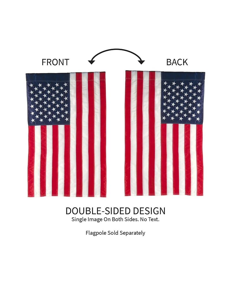 Evergreen American Flag Garden Applique Embroidered Flag 12.5 x 18 Inches Indoor Outdoor Decor