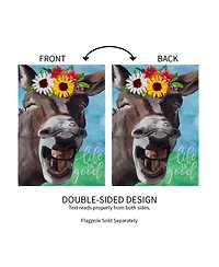 Evergreen Donkey Friend Garden Burlap Flag 12.5 x 18 Inches Indoor Outdoor Decor