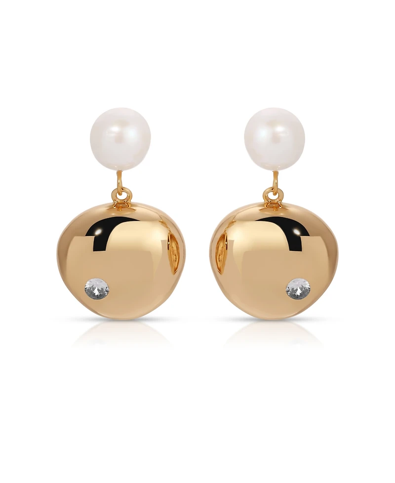 Ettika Pebble and Freshwater Pearl Dangle Earrings