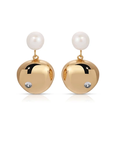 Ettika Pebble and Freshwater Pearl Dangle Earrings