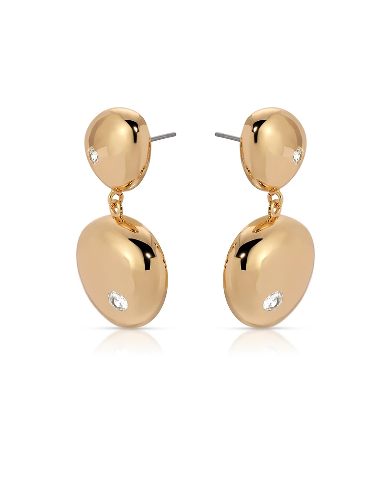 Ettika Polished Double Pebble Drop Earrings