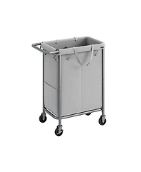 Slickblue Laundry Basket with Wheels, Rolling Hamper, emovable Liner, Steel Frame Handle, Blanket Storage