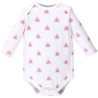 Hudson Baby Girls Soft Cotton Long-Sleeve Onesies (Five Count)