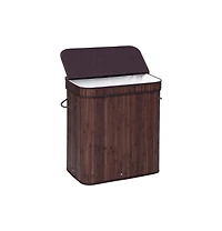 Slickblue Bamboo Laundry Basket with Cotton Handles