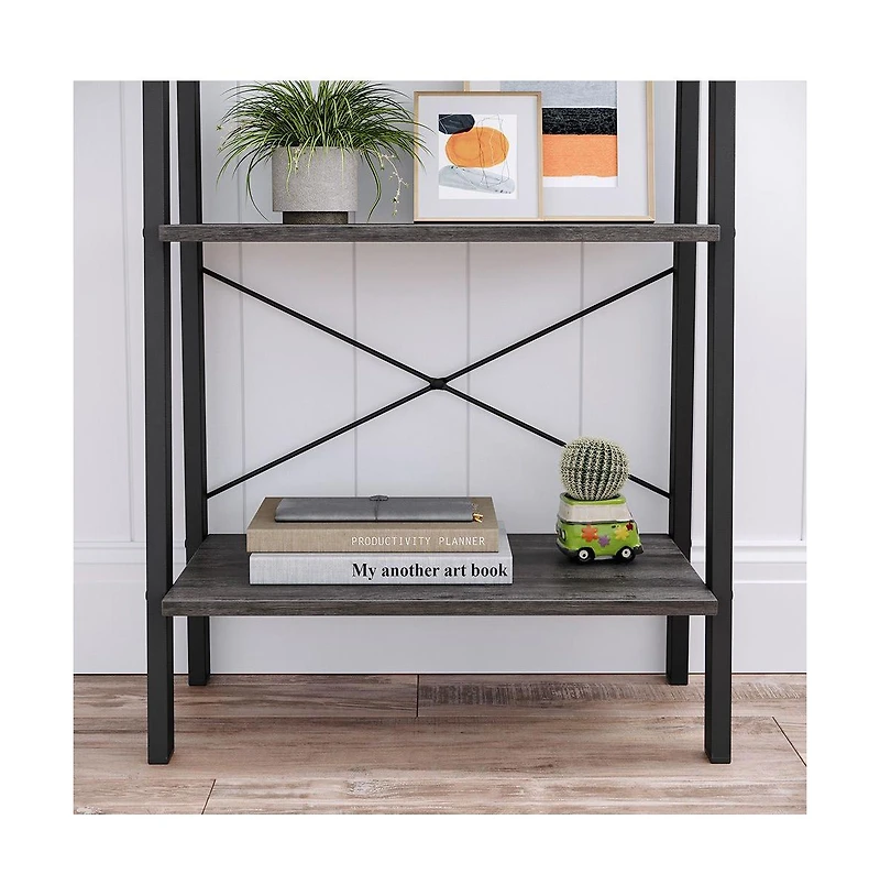 Slickblue 4-Tier Bookshelf Storage Rack, Shelves for Bathroom and Living Room Organization