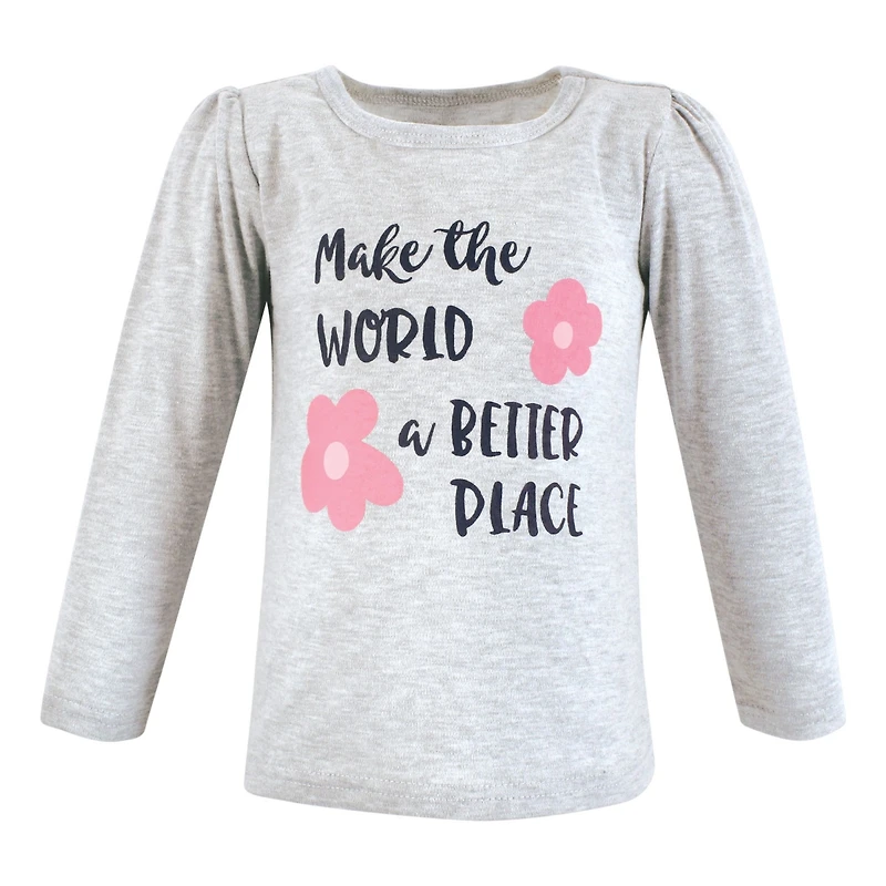Hudson Baby Toddler Girls Long Sleeve T-Shirts, Fall Pumpkin Spice