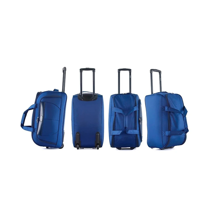 Izod Carol Lightweight Soft Shell Rolling Duffel Bag with Wheels and Telescopic Handle – Travel-Ready Luggage Duffel - 4 Piece Set