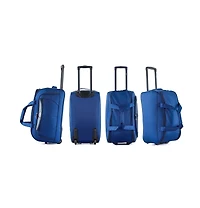 Izod Carol Lightweight Soft Shell Rolling Duffel Bag with Wheels and Telescopic Handle – Travel-Ready Luggage Duffel - 4 Piece Set