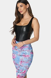 Bebe Women's Square Neck Corset Dress
