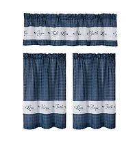 Kate Aurora Country Farmhouse Autumn Harvest Plaid Sunflowers & Pumpkins Rod Pocket Cafe Kitchen Curtain Tier Valance Set