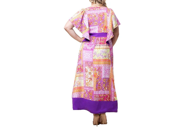 Kiyonna Plus Mediterranean Breeze Maxi Dress with Pockets