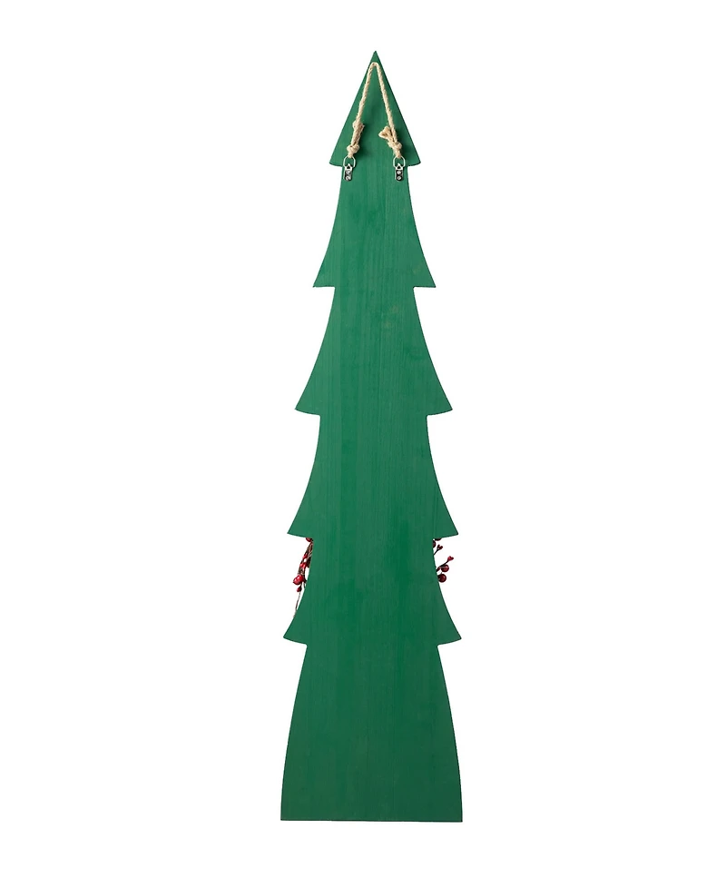 Glitzhome 42"H Christmas Wooden "Welcome" Christmas Tree Porch Sign