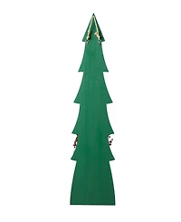 Glitzhome 42"H Christmas Wooden "Welcome" Christmas Tree Porch Sign