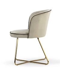 Glamour Home 28.5" Anila Velvet, Metal Dining Chair, Set of 2