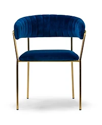 Glamour Home 31.5" Anya Fabric, Metal Dining Chair, Set of 2