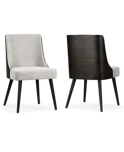 Glamour Home 33.86" Asma Rubberwood, Fabric Dining Chair, Set of 2