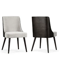 Glamour Home 33.86" Asma Rubberwood, Fabric Dining Chair, Set of 2