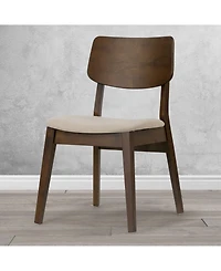 Glamour Home 32.28" Astin Rubberwood, Fabric Dining Chair, Set of 2