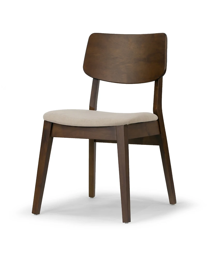 Glamour Home 32.28" Astin Rubberwood, Fabric Dining Chair, Set of 2