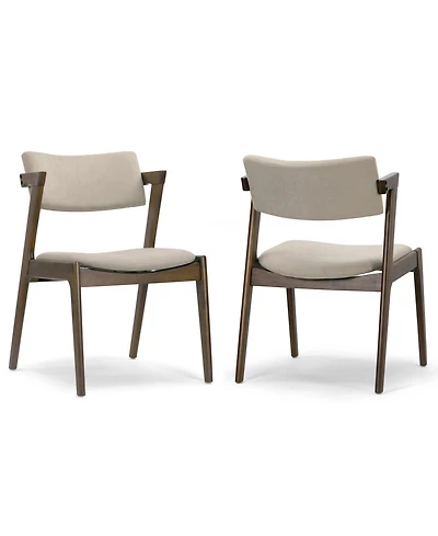 Glamour Home 31.3" Auden Rubberwood, Fabric Dining Chair, Set of 2