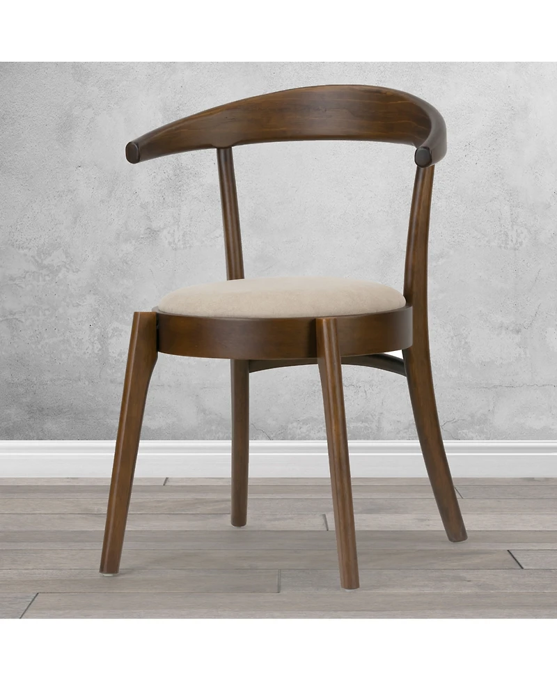 Glamour Home 29.92" Audra Rubberwood, Fabric Dining Chair, Set of 2