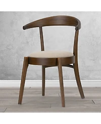 Glamour Home 29.92" Audra Rubberwood, Fabric Dining Chair, Set of 2