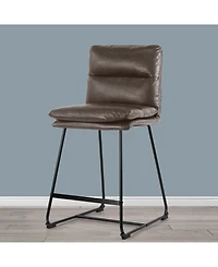 Glamour Home 26.5" Aulani Iron, Polyester Counter Height Stool, Set of 2