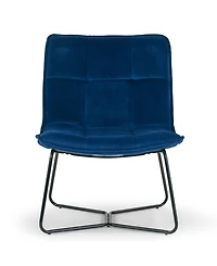 Glamour Home Aurele 26.5" Velvet Fabric Metal Accent Chair