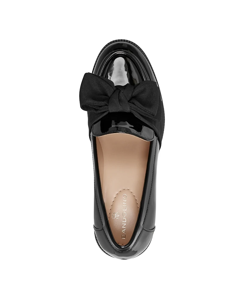 Bandolino Women's Korrar Bow Stacked Block Heel Loafers