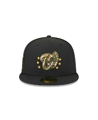 New Era Men's Black Washington Nationals 2024 Armed Forces Day On-Field 59FIFTY Fitted Hat