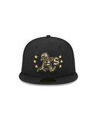 New Era Men's Black Oakland Athletics 2024 Armed Forces Day On-Field 59FIFTY Fitted Hat