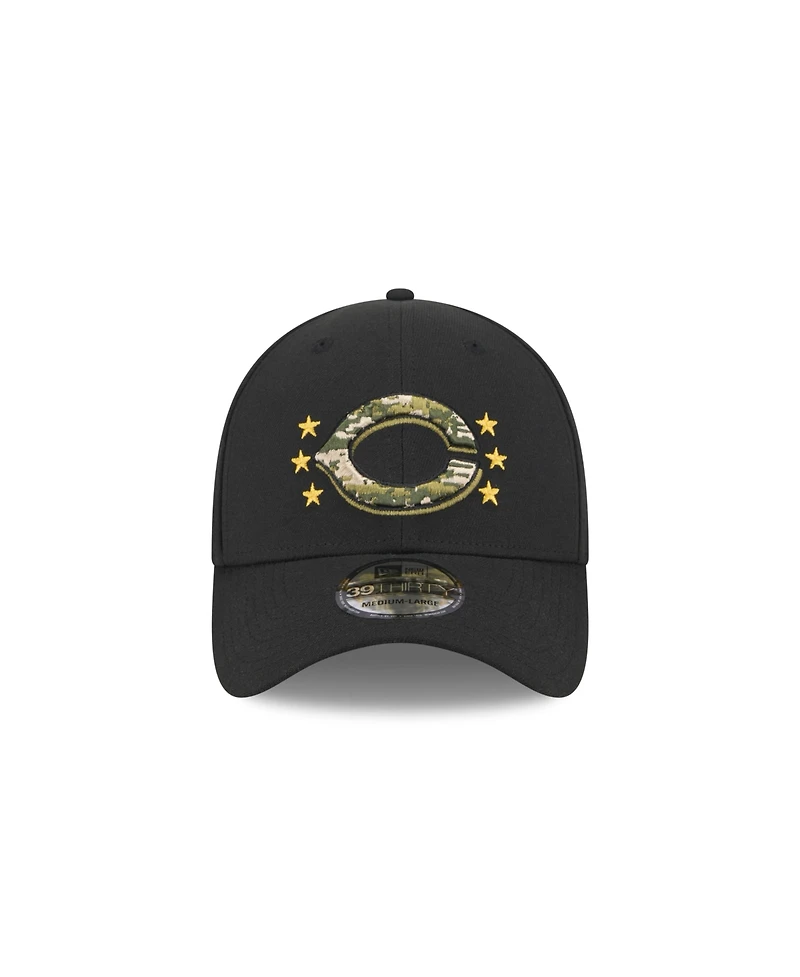 New Era Men's Black Cincinnati Reds 2024 Armed Forces Day 39THIRTY Flex Hat