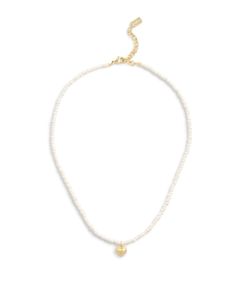 Coach Imitation Pearl Signature Horse Carriage Pendant Necklace