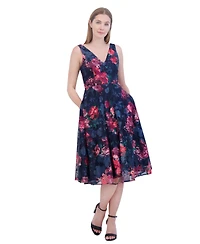 Eliza J Women's Floral Print Sleeveless Fit & Flare Dress
