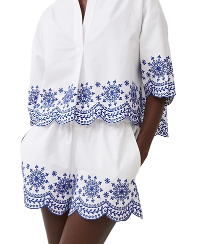 French Connection Women's Alissa Embroidered Cotton Shorts