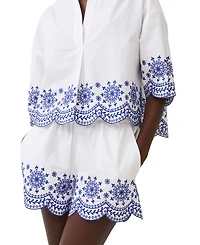 French Connection Women's Alissa Embroidered Cotton Shorts
