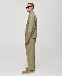 Mango Men's Zipper Linen Jacket