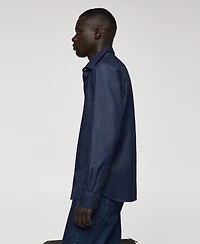 Mango Men's Regular-Fit Cotton Chambray Shirt