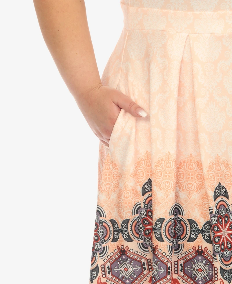 White Mark Plus Fit and Flare Knee Length Dress