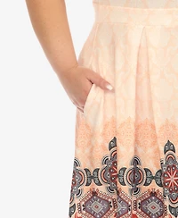 White Mark Plus Fit and Flare Knee Length Dress