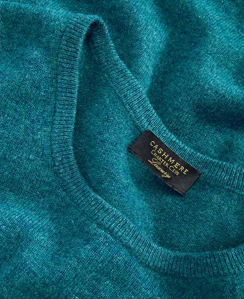 Charter Club Plus 100% Cashmere Crewneck Sweater, Macy's Exclusive