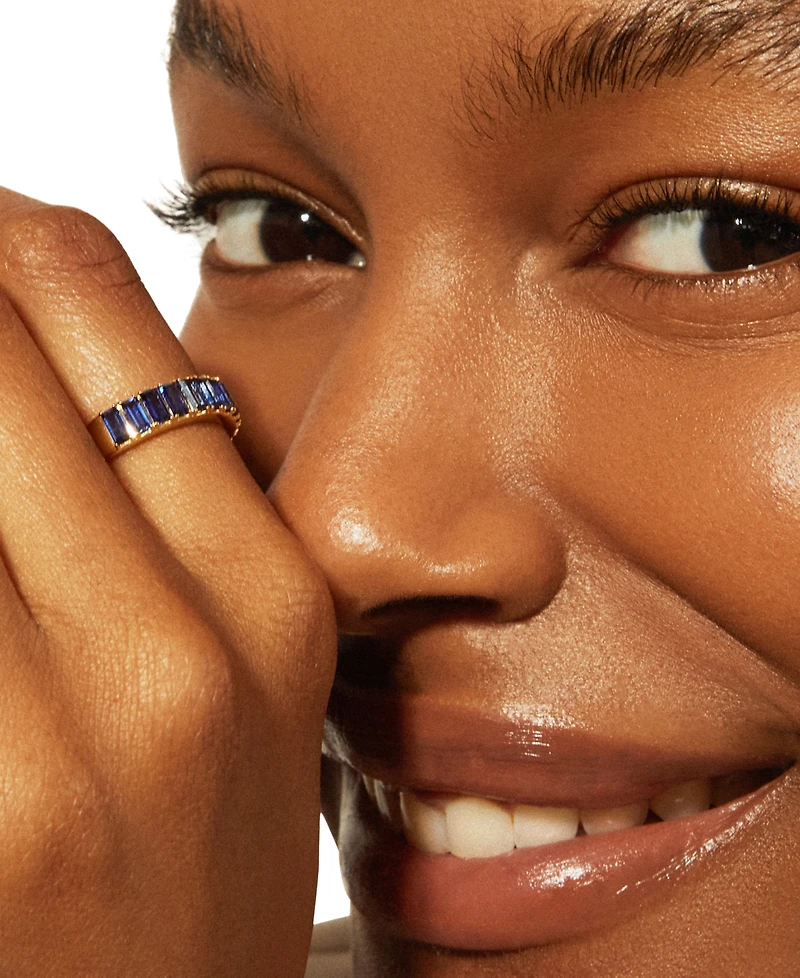 Audrey by Aurate Nano Emerald Color Baguette Ring (1 ct. t.w.) Gold Vermeil (Also White Sapphire Color, Ruby & Blue Sapphi