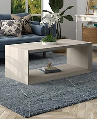 Hudson & Canal Osmond 48" Wide Rectangular Coffee Table in Alder White