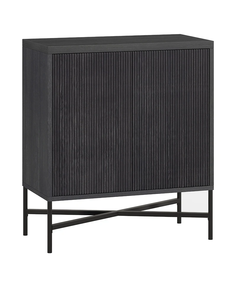Hudson & Canal Brighton 28" Wide Rectangular Accent Cabinet in Charcoal Gray
