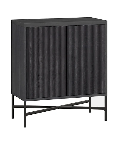 Hudson & Canal Brighton 28" Wide Rectangular Accent Cabinet in Charcoal Gray