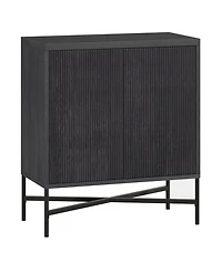 Hudson & Canal Brighton 28" Wide Rectangular Accent Cabinet in Charcoal Gray